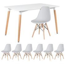 KIT - Mesa retangular Eames 80 x 120 cm + 6 cadeiras DSW