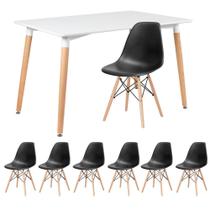 KIT - Mesa retangular Eames 80 x 120 cm + 6 cadeiras DSW