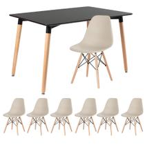 KIT - Mesa retangular Eames 80 x 120 cm + 6 cadeiras DSW