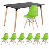 KIT - Mesa retangular Eames 80 x 120 cm + 6 cadeiras DSW