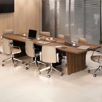 Kit Mesa Reunião Escritório 8 Lugares Com 2 Módulos P/Extensão, Caixa De Tomada, TampoTamburato 50mm