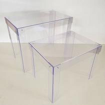 Kit Mesas Acrílico Transparente Desmontável 100 E 80cm Festa Kit Mesas Acrílico Transparente Desmontável 100 E 80cm Festa