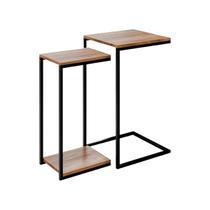 Kit Mesas Aurora de Apoio Lateral para Sofá ou Canto de Sala - EdeCasaMoveis Kit Mesas Aurora de Apoio Lateral para Sofá ou Canto de Sala - EdeCasaMoveis