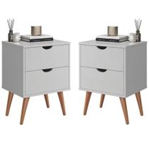 Kit Mesas de Cabeceira Madri Retro com Gavetas Kit Mesas de Cabeceira Madri Retro com Gavetas