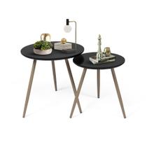 Kit Mesas Laterais Sofá 2 Unidades Pés em Aço Tubular Decorativo