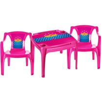 Kit Mesinha E 2 Cadeira Poltrona Infantil Plástica Educativa