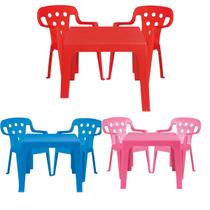 Kit Mesinha E 2 Cadeiras Poltrona Infantil Plástica Colorida - Mor