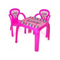 Kit Mesinha Infantil Love Com 2 Cadeiras Rosa Suporta 25kg