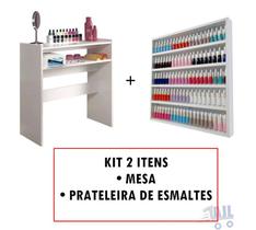 Kit Mesinha Manicure + Expositor De Esmaltes C/prateleira - AJB