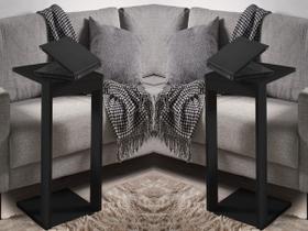 Kit Mesinhas Madeira Canto De Sofá Cama Apoio Prato Notebook