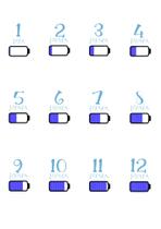 Kit Mesversário Adesivo Body Loading azul contagem 12 meses menino baby