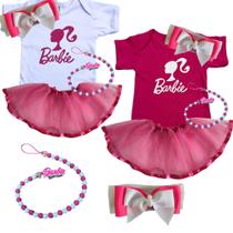 Kit mesversario Barbie 100% algodão / kit com 5 peças