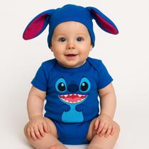 Kit mesversario bebe unissex stichi 100 algodao kit com 2