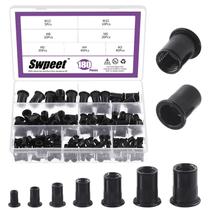 Kit métrico de noz de rebite Nuts Sweet, 180 unidades, M3-M12, zinco preto