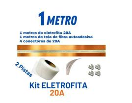Kit Metros Eletrofita 2 Pistas Conector Fita Elétrica 20a Kit Metros Eletrofita 2 Pistas Conector Fita Elétrica 20a