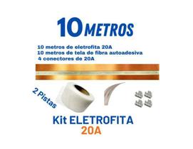 Kit Metros Eletrofita 2 Pistas Conector Fita Elétrica 20a Kit Metros Eletrofita 2 Pistas Conector Fita Elétrica 20a