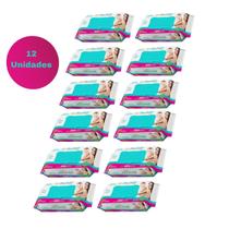 Kit Meu Bebe Toalhas Umedecidas Extrato de Erva Doce e Camomila Com 12 Pacotes