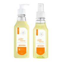 Kit Meu Bem Estar Carinho de Jasmim Hidratante e Body Splash Floral Suave Pós Banho Água De Cheiro