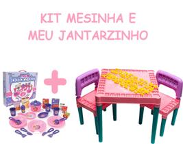Kit Meu Jantarzinho + Mesinha Tritec Infantil Rosa Princesas