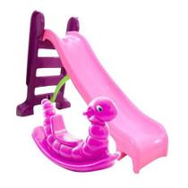 Kit Meu Parquinho: Escorregador Médio 3 degraus + Gangorra Nhoca Rosa Kit Meu Parquinho: Escorregador Médio 3 degraus + Gangorra Nhoca Rosa