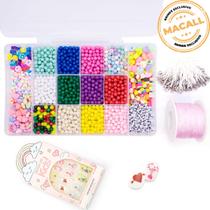 Kit Miçanga Bijuteria Strap Phone 1600un + Unha Colante Infantil + Caixa