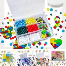 Kit Miçanga Colorida Infantil Completo Letra Alfabeto Bolinha Missanga Fio de Silicone + Acessórios Kit Miçanga Colorida Infantil Completo Letra Alfabeto Bolinha Missanga Fio de Silicone + Acessórios