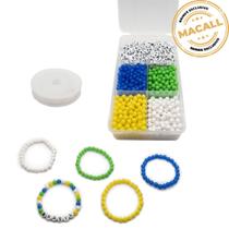 Kit Miçanga Copa do Mundo Brasil 500pçs Bijuteria Pulseira + Caixa Divisória - Macall