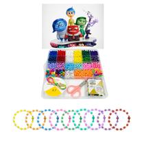 Kit Miçanga Divertidamente Infantil Pulseira Emoções Biju + Adesivo
