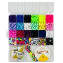 Kit Miçanga Infantil 2300pçs Pulseiras Coloridas Bijuterias + Caixa