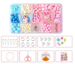Kit Miçanga Infantil 700 Peças Pulseira Brinco Tiara Bijuteria Entremeio Kit Miçanga Infantil 700 Peças Pulseira Brinco Tiara Bijuteria Entremeio