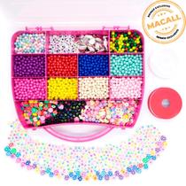 Kit Miçanga Infantil Bijuteria Colar Pulseira 2200pçs Diversas + Caixa Divisória Kit Miçanga Infantil Bijuteria Colar Pulseira 2200pçs Diversas + Caixa Divisória