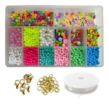 Kit Miçanga Infantil Bola Leitosa Letra Entremeio Smile 2300