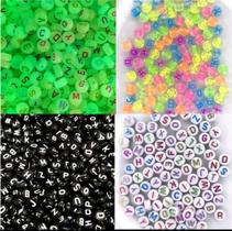 Kit Miçanga Infantil Letras Do Alfabeto 4 Tipos 500un