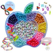 Kit Miçanga Infantil p fazer Pulseira Colar Estojo Miçangas