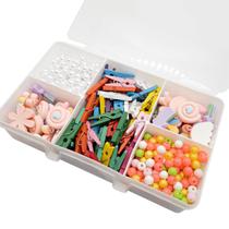 Kit Miçanga Iniciante Passante Bijuteria Artesanato 650pçs + Caixa Divisória 250g