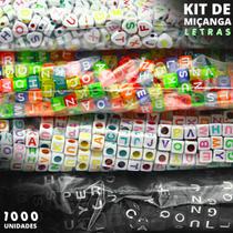 Kit Miçanga Letras Alfabeto M43 Com 1000 Unidades Artesanato, Pulseiras e Personalização M43