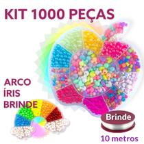Kit Miçanga Maça Pulseira 1000 Peças Arco Iris