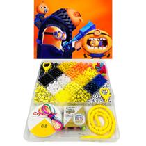 Kit Miçanga Minions Meu Malvado Favorito Pulseira Biju + Adesivo