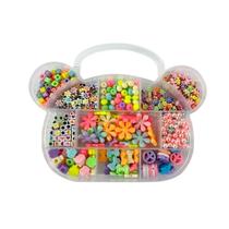 Kit Miçanga P/ Pulseira Colar Infantil 350 Peças + 4 Fechos