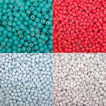 Kit Miçanga Passante Bolas Emborrachadas 8mm Plástico 4 Cores 200pçs 80g