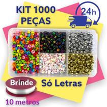 Kit Miçanga Só Letras Para Pulseira Com 1000 Peças + Fio - Start