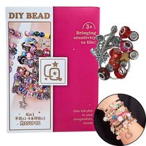 Kit Miçangas 150 Peças 4 em 1 Fazer Pulseiras Colares Brinquedo Castela Kit Miçangas 150 Peças 4 em 1 Fazer Pulseiras Colares Brinquedo Castela