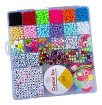 Kit Miçangas 1800+ Peças: Crie Pulseiras Infantis - Colorido