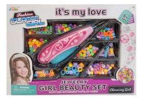 Kit Miçangas Cabelo Menina Terere Trança Com Aplicador Kit Miçangas Cabelo Menina Terere Trança Com Aplicador