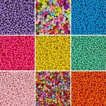 Kit Miçangas Coloridas Infantil 1380 Peças+ Fio De Silicone