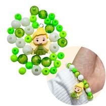 Kit miçangas coloridas para crianças montar bijuterias colares pulseiras brincos