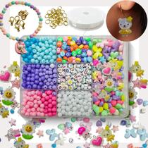Kit Miçangas Infantil Coloridas Missangas de Letras Micanga Bolinhas Para fazer Pulseira Bijuteria