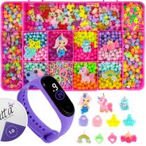 Kit Miçangas Infantil Coloridas P/ Montar Pulseiras 4000 Pçs Kit Miçangas Infantil Coloridas P/ Montar Pulseiras 4000 Pçs
