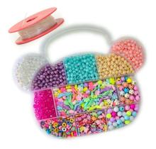 Kit Miçangas Infantil Coloridas P/ Montar Pulseiras