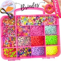 Kit Miçangas Infantil com 2000 peças Para Montar Pulseiras Coloridas Missangas Iniciante + Mimo - Focu's Ecomm